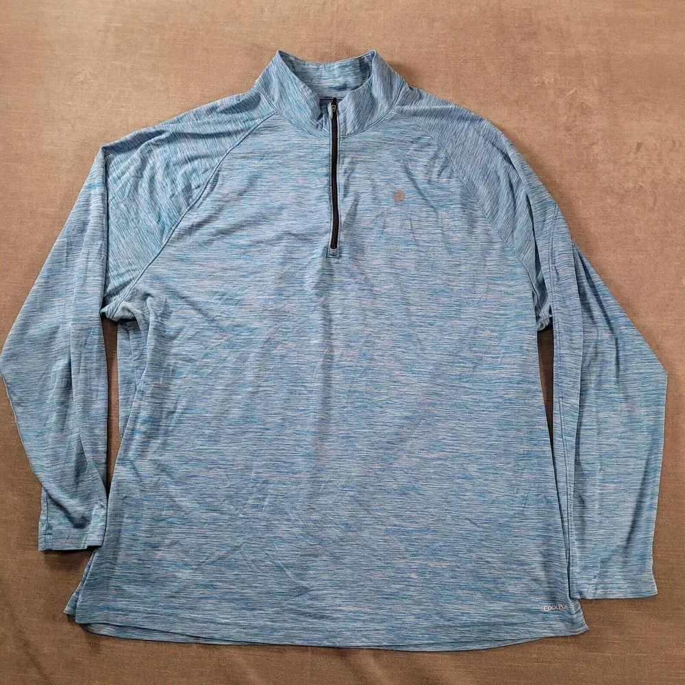 SB Tech Cool Play Mock Neck Blue 1/4 Zip‎ Pull Over Sweater Mens Sz 3XL